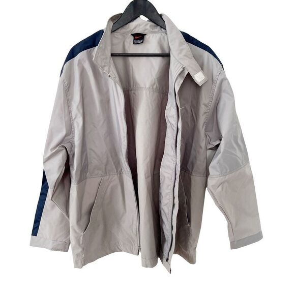 Nike Grey Navy Sports Water Resistant Swoosh Performance Windbreaker Jacket - Picture 4 of 11